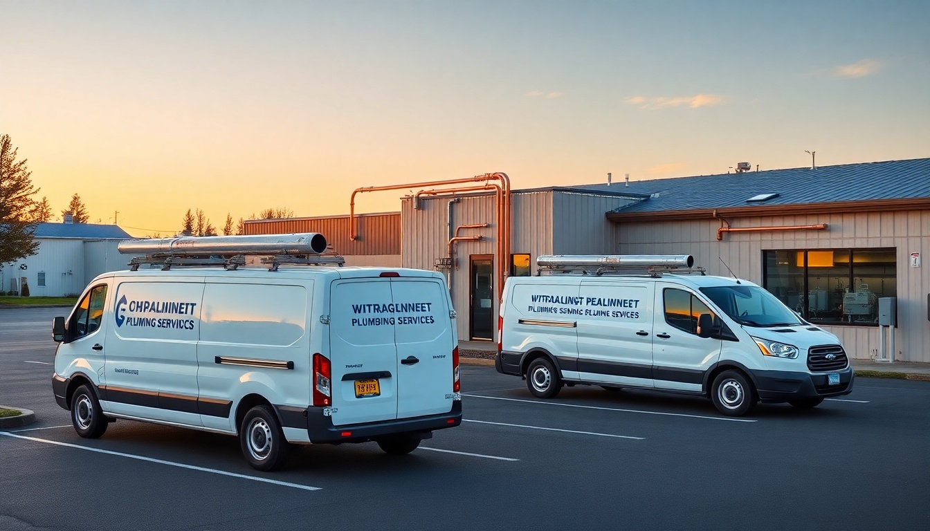 Plumbing service operation in Oregon at golden hour