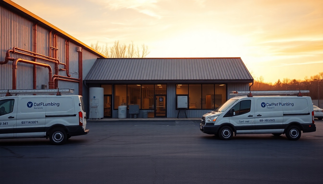Plumbing service operation in West Virginia at golden hour
