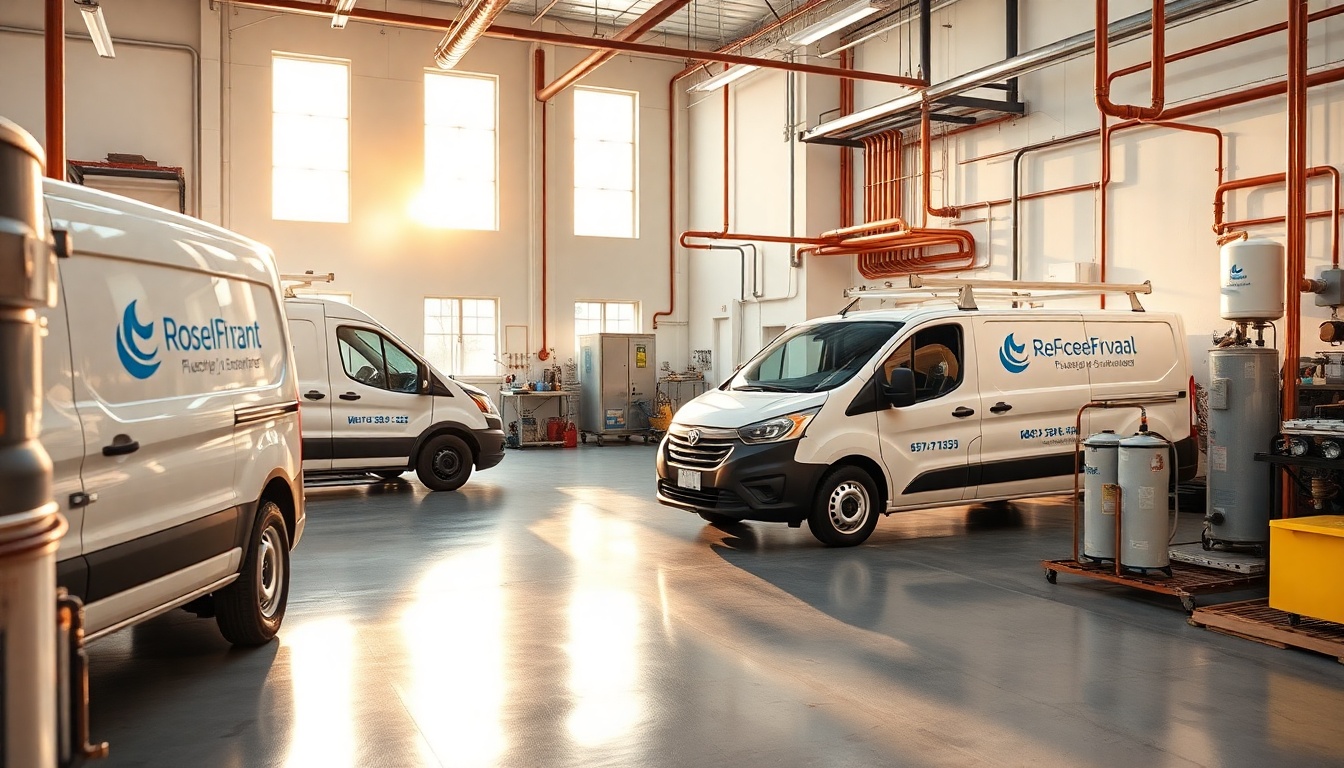 Plumbing service workspace in Wisconsin at golden hour