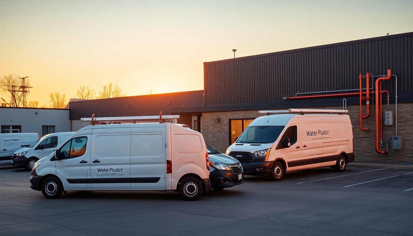 Plumbing service operation in Wisconsin at golden hour