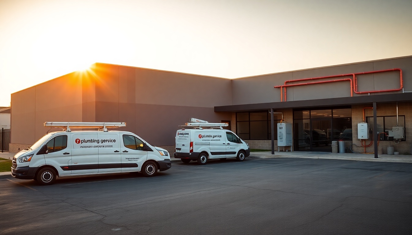 Plumbing service operation in Wyoming at golden hour