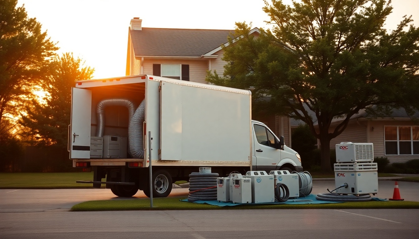 Restoration service operation in Alabama at golden hour