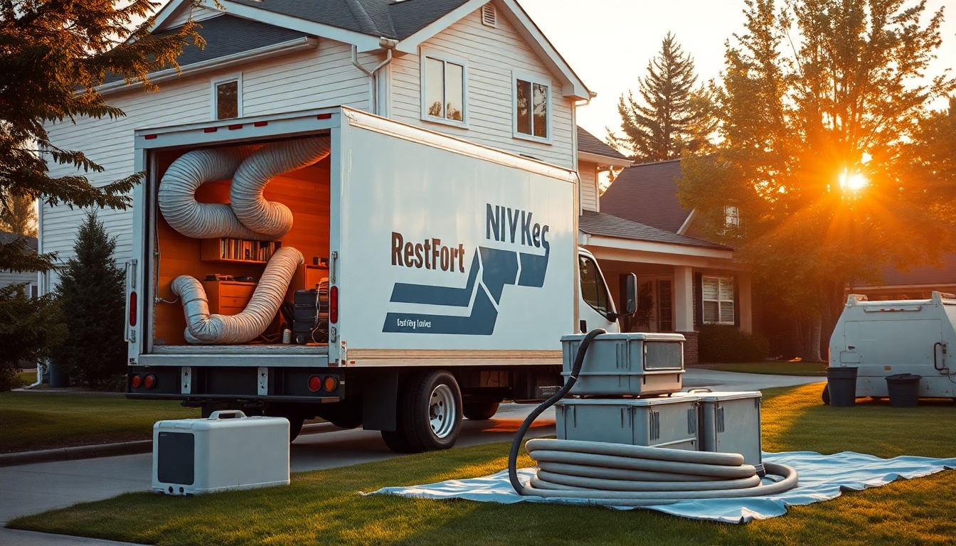 Restoration service workspace in Alaska at golden hour
