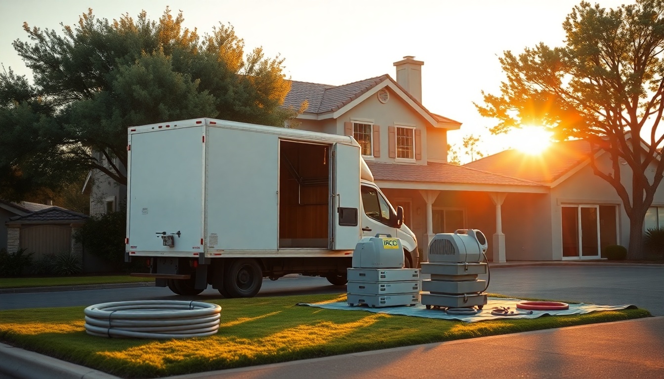 Restoration service operation in Arizona at golden hour