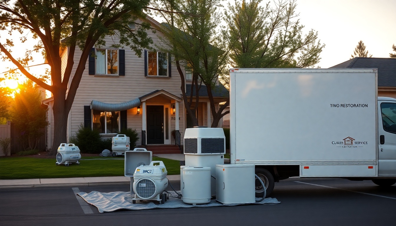 Restoration service operation in Colorado at golden hour