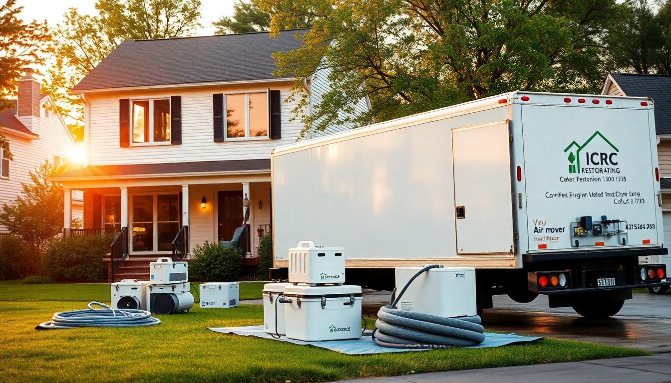 Restoration service workspace in Connecticut at golden hour