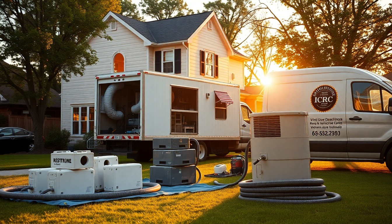 Restoration service workspace in Delaware at golden hour