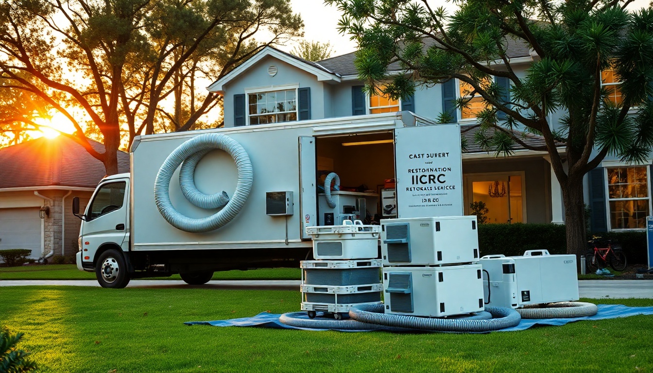 Restoration service workspace in Florida at golden hour