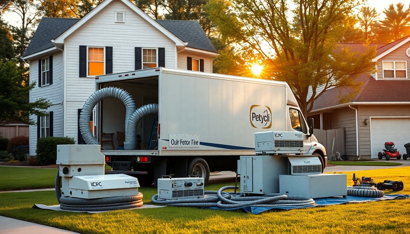 Restoration service workspace in Georgia at golden hour