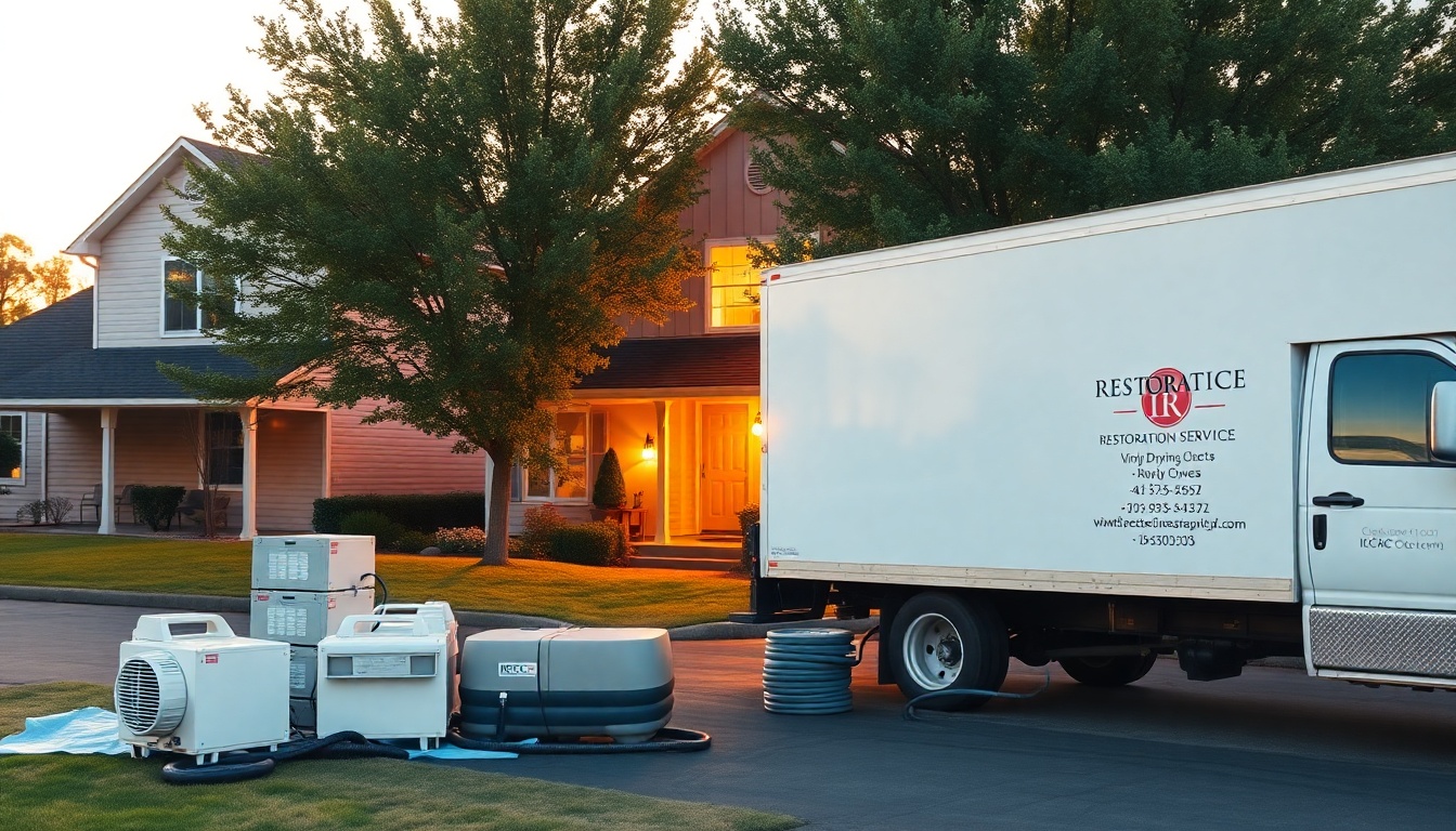 Restoration service operation in Idaho at golden hour