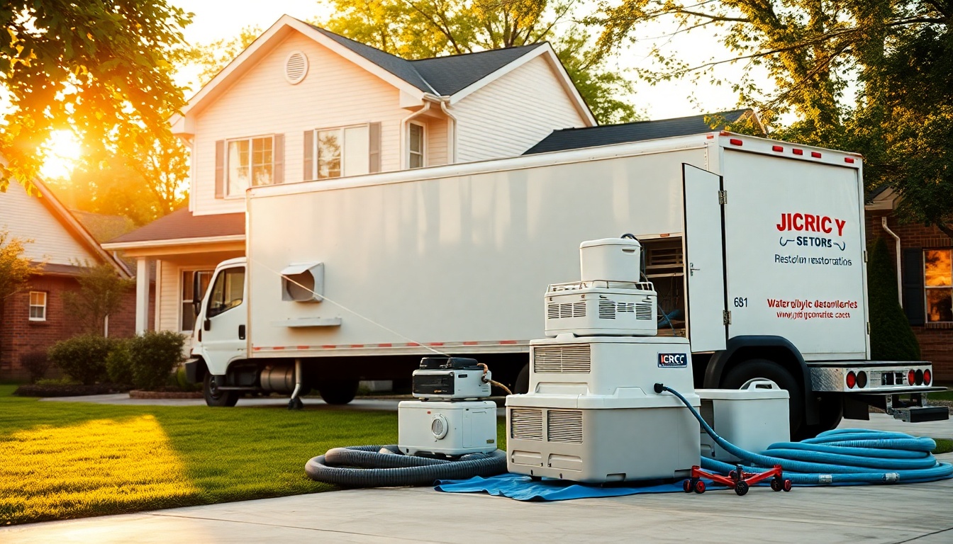Restoration service workspace in Indiana at golden hour