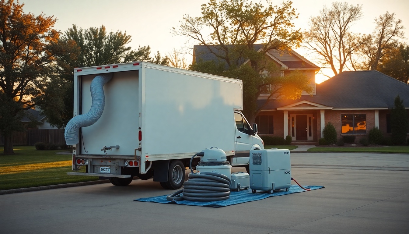 Restoration service operation in Kansas at golden hour