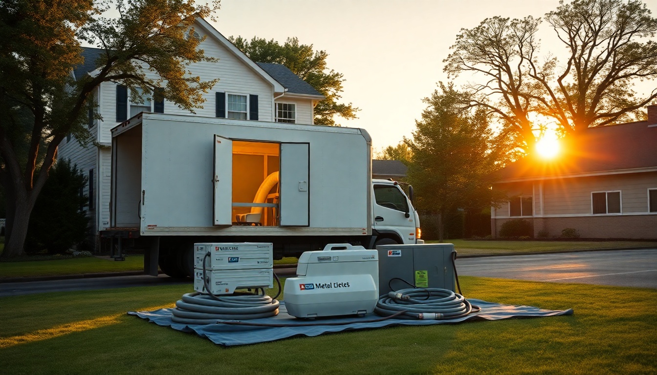 Restoration service operation in Maryland at golden hour