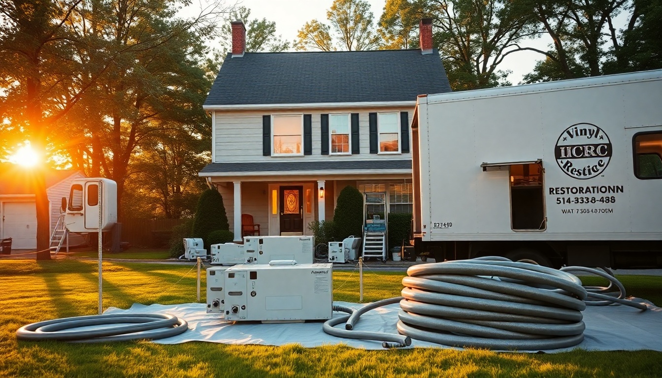 Restoration service workspace in Massachusetts at golden hour