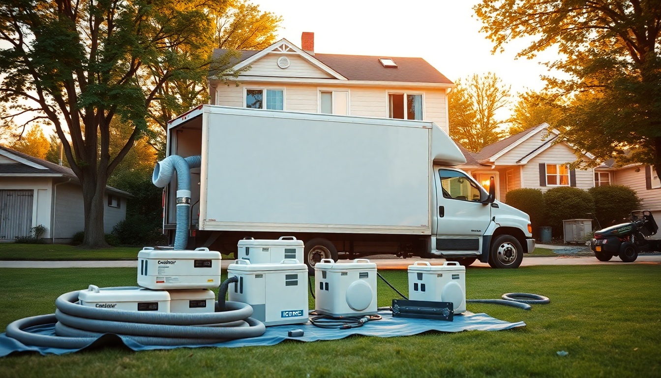 Restoration service workspace in Minnesota at golden hour
