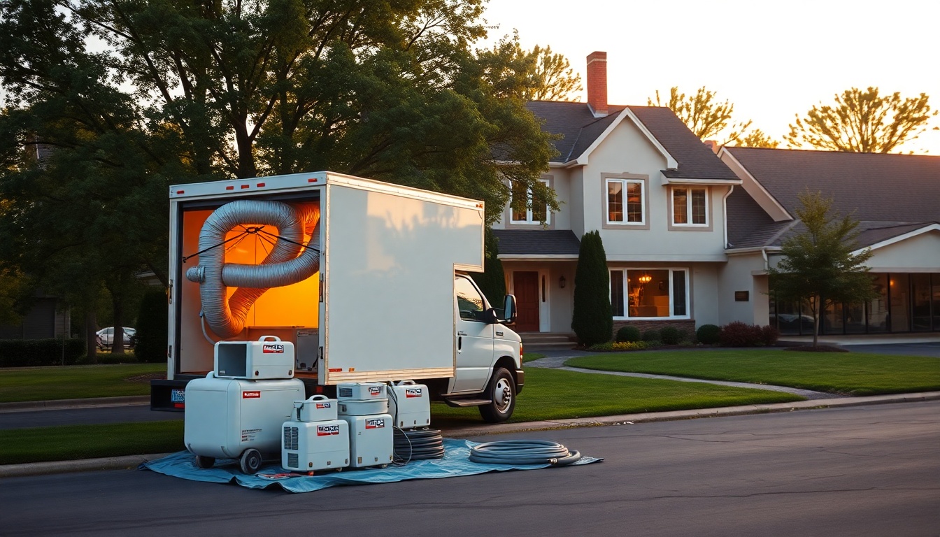 Restoration service operation in Minnesota at golden hour