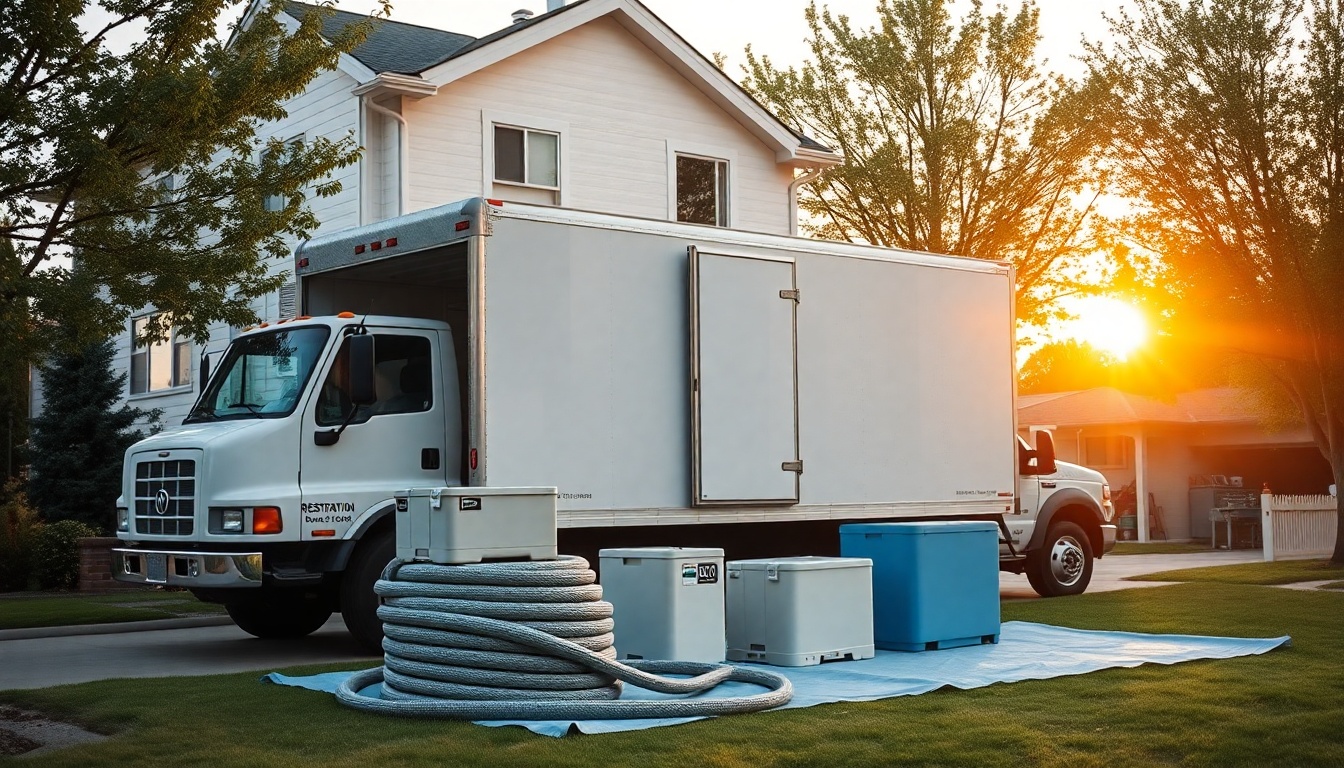 Restoration service workspace in Montana at golden hour