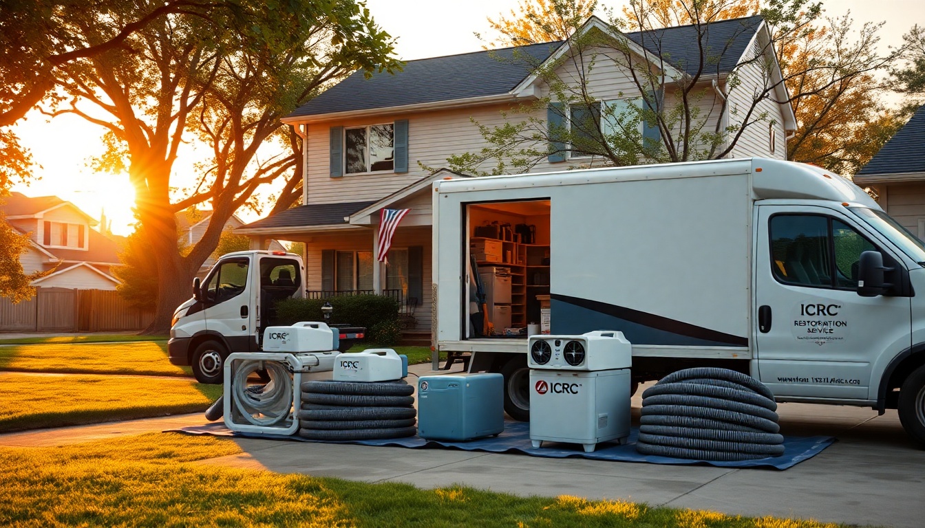 Restoration service workspace in Nebraska at golden hour