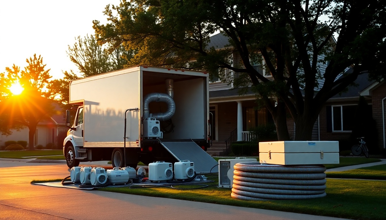 Restoration service operation in Nebraska at golden hour
