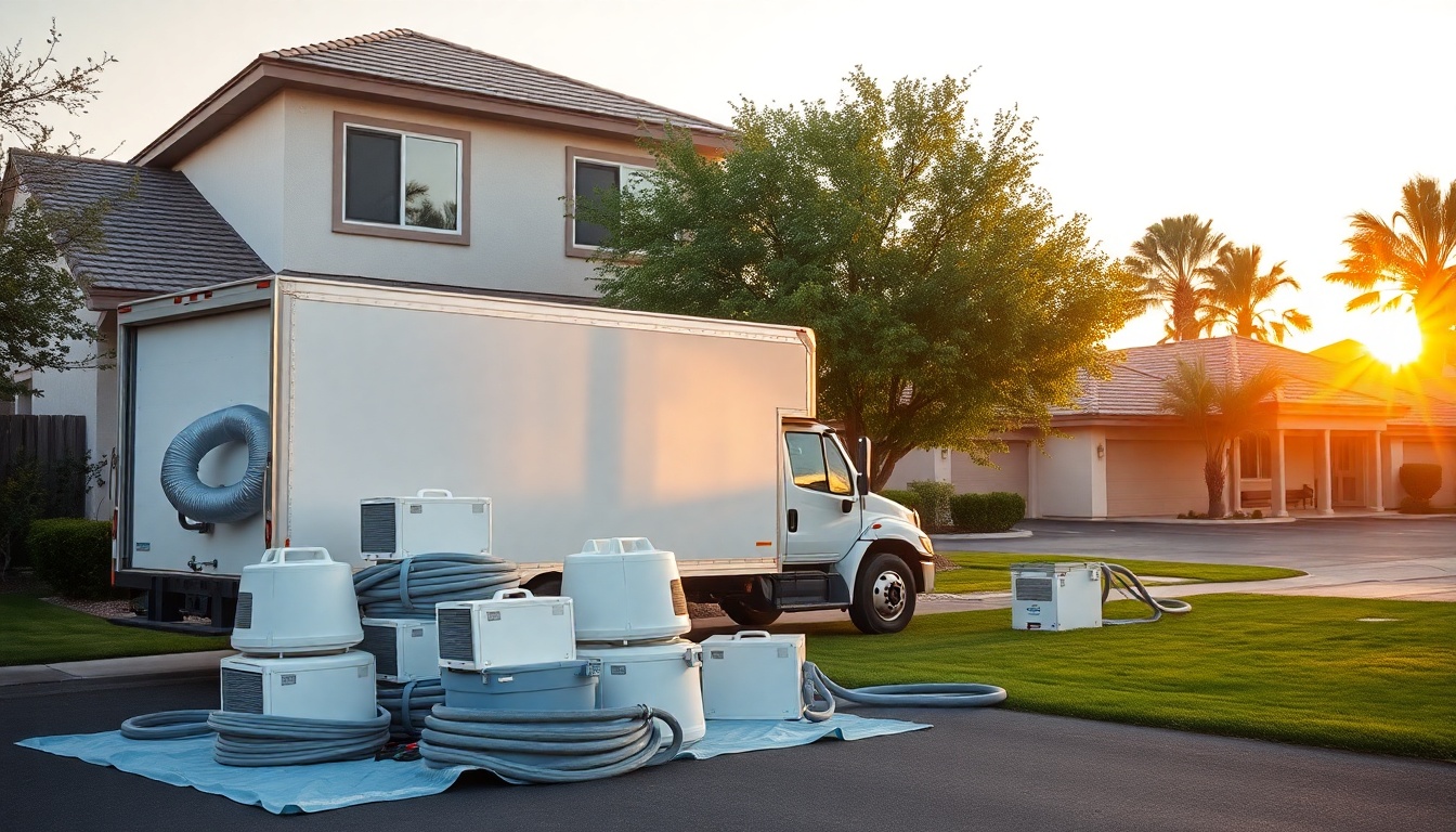 Restoration service operation in Nevada at golden hour