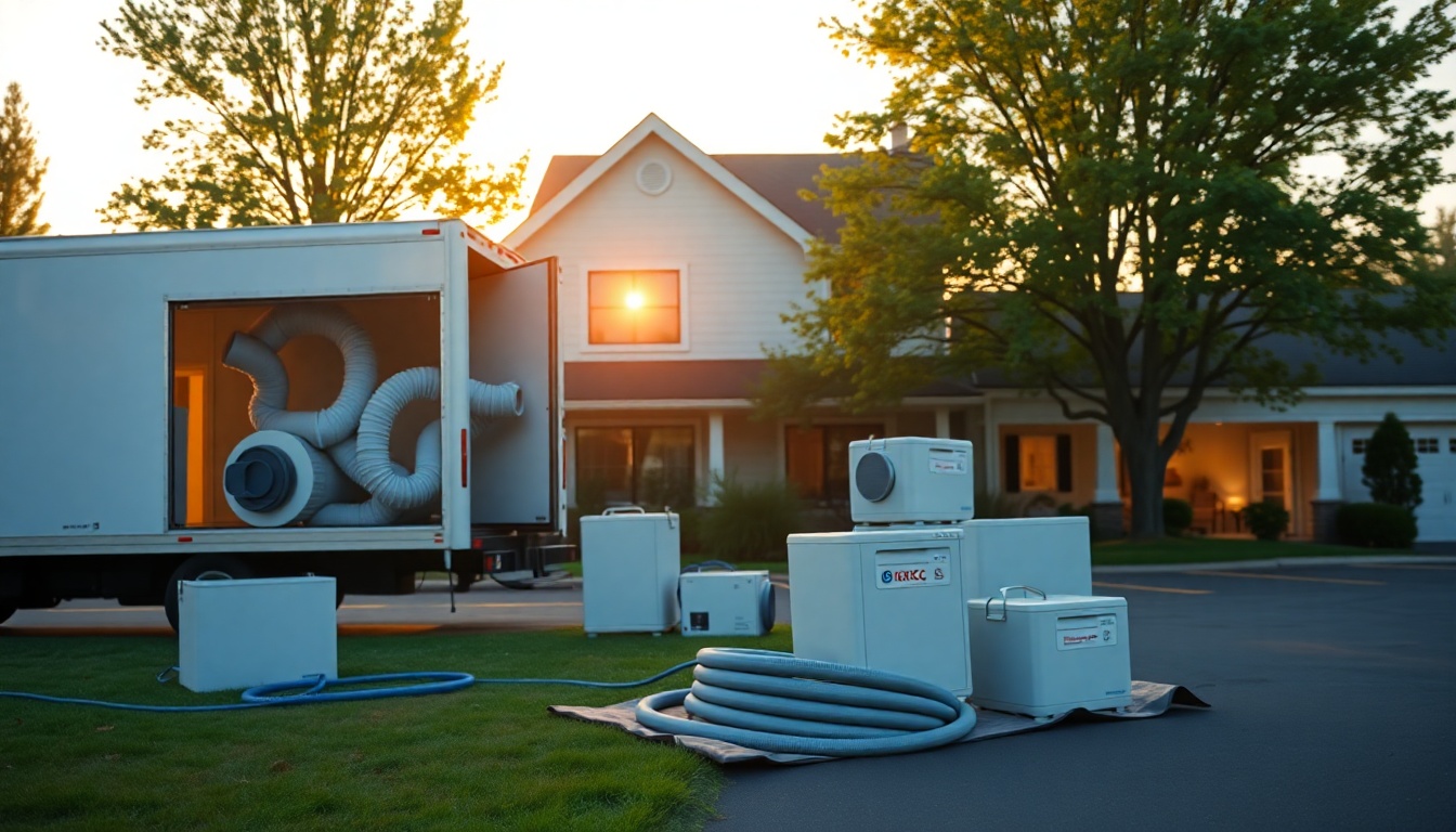 Restoration service operation in New Hampshire at golden hour