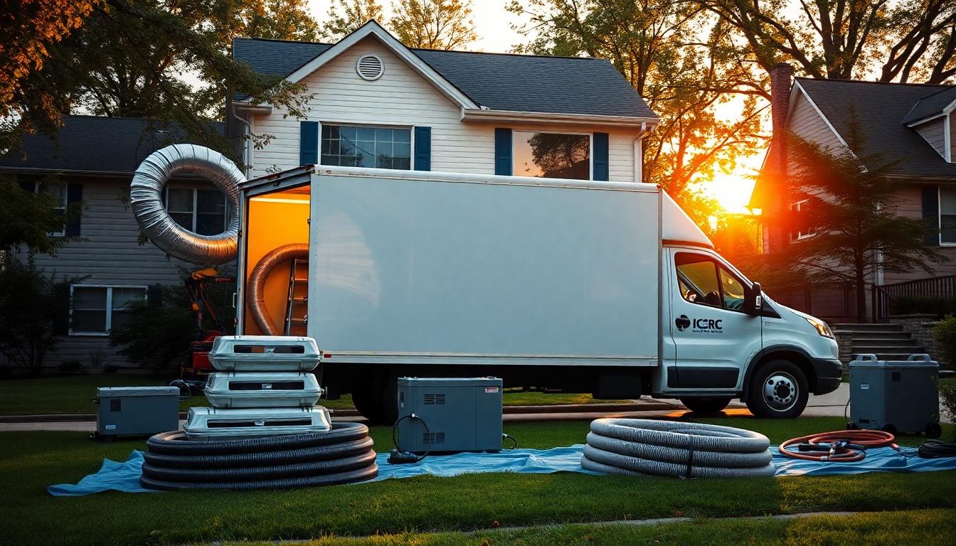 Restoration service workspace in New Jersey at golden hour