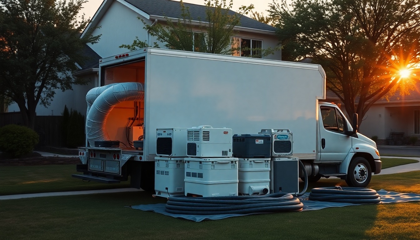 Restoration service workspace in New Mexico at golden hour