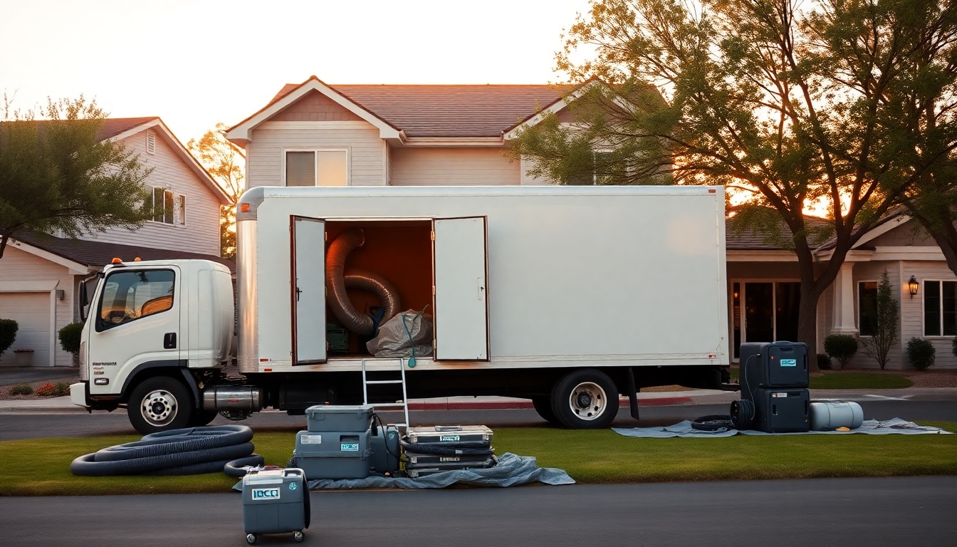 Restoration service operation in New Mexico at golden hour