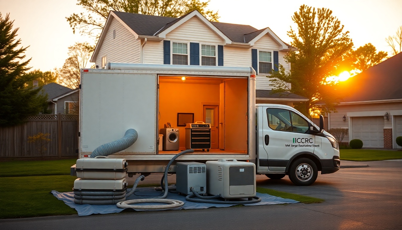 Restoration service operation in New York at golden hour