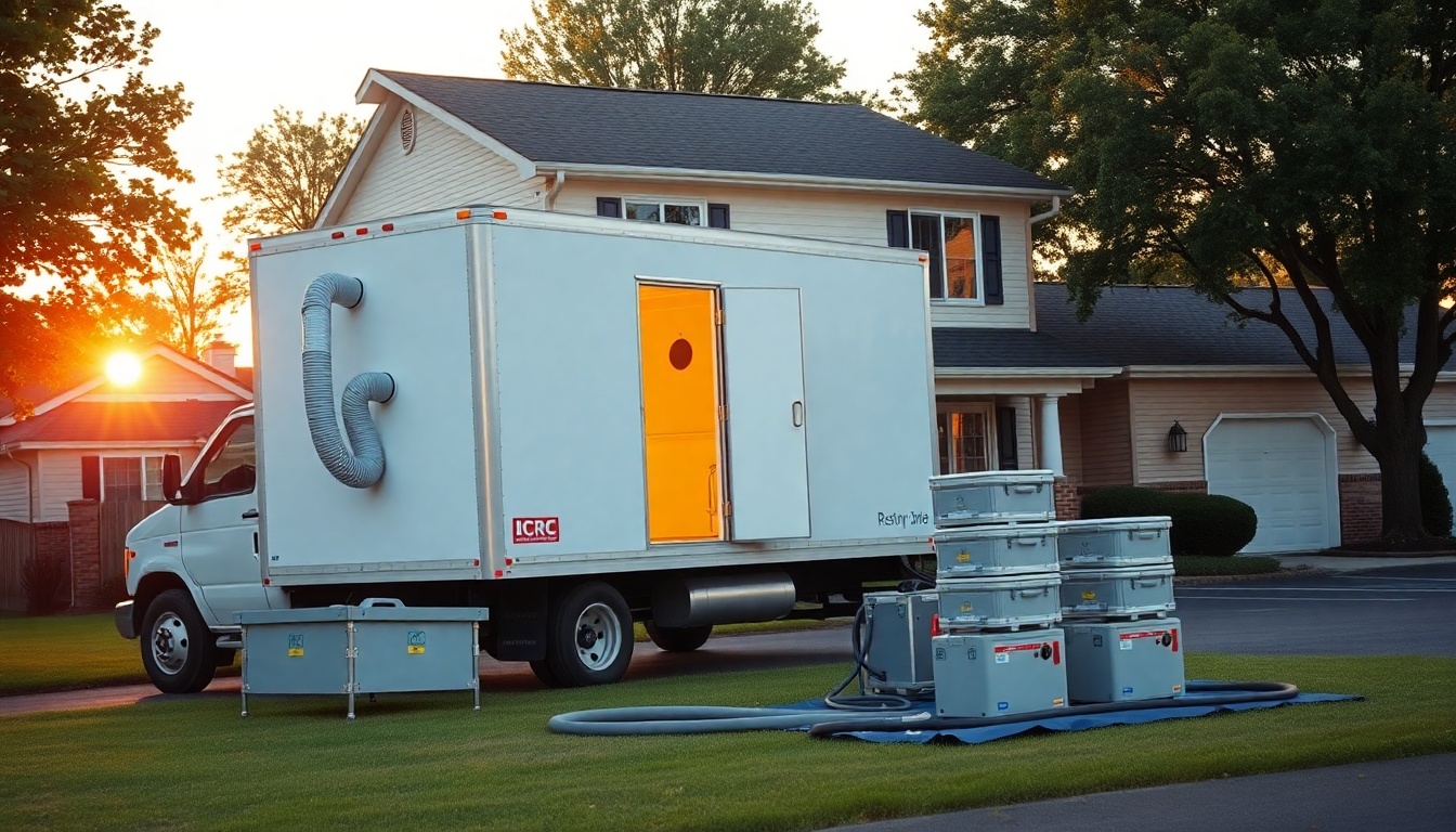 Restoration service operation in North Carolina at golden hour