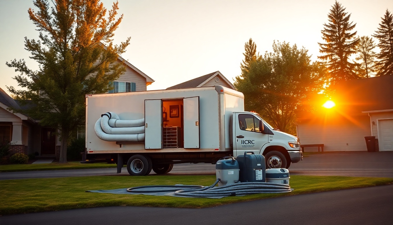 Restoration service operation in Oregon at golden hour