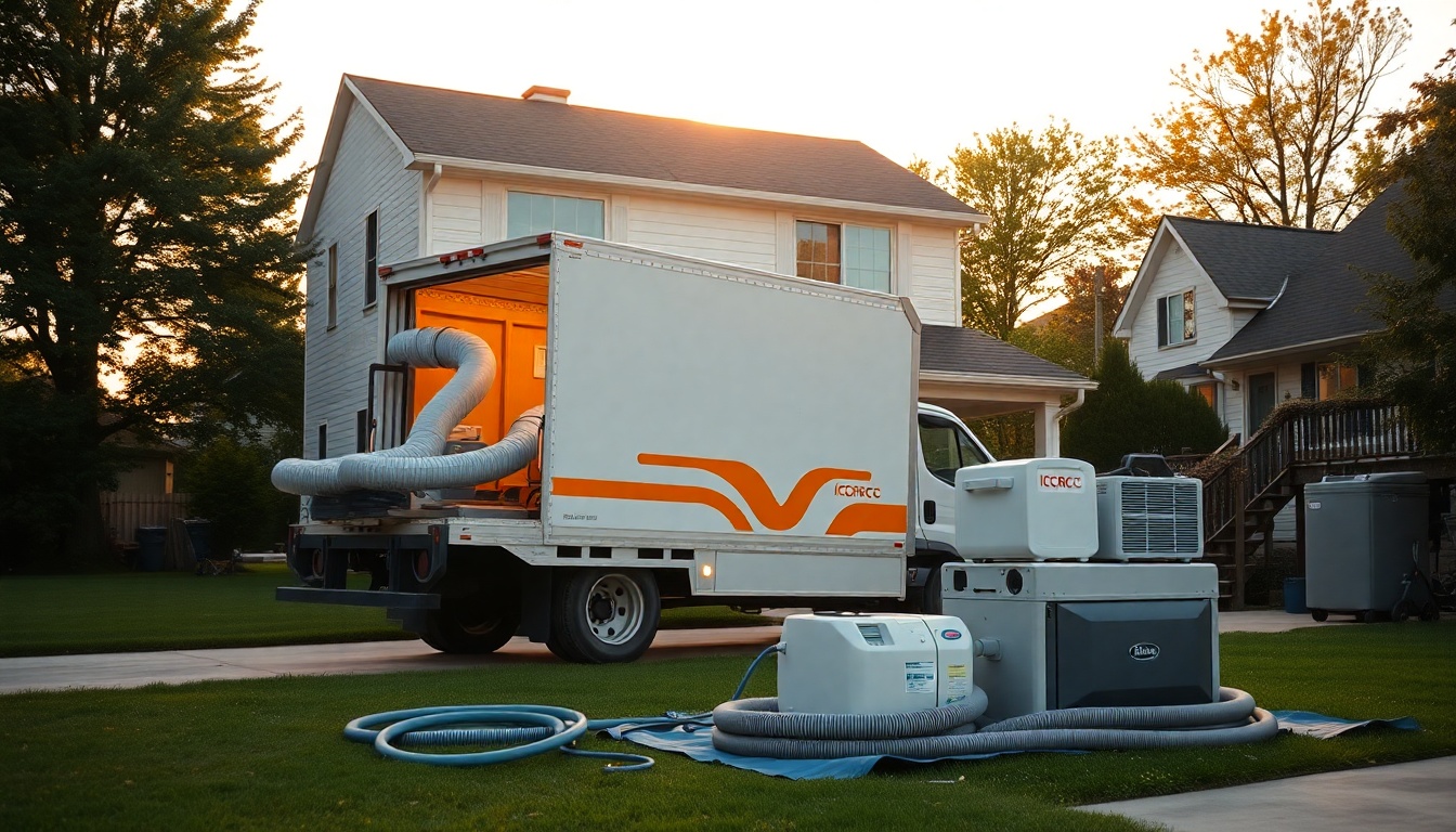 Restoration service workspace in Rhode Island at golden hour