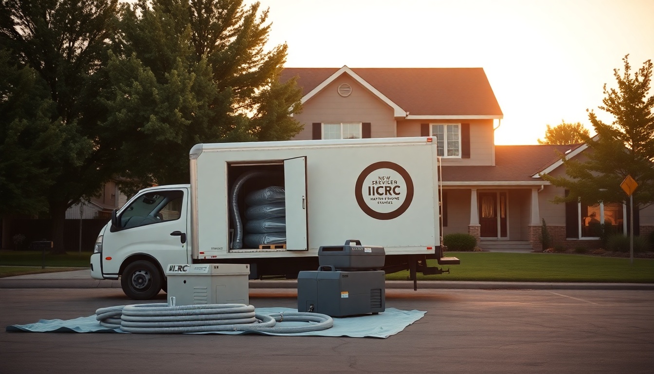 Restoration service operation in South Dakota at golden hour