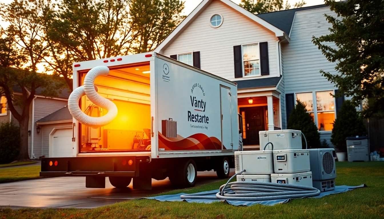 Restoration service workspace in Tennessee at golden hour