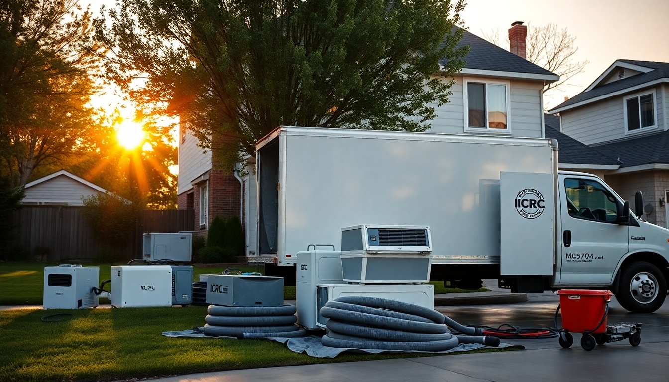 Restoration service workspace in Utah at golden hour