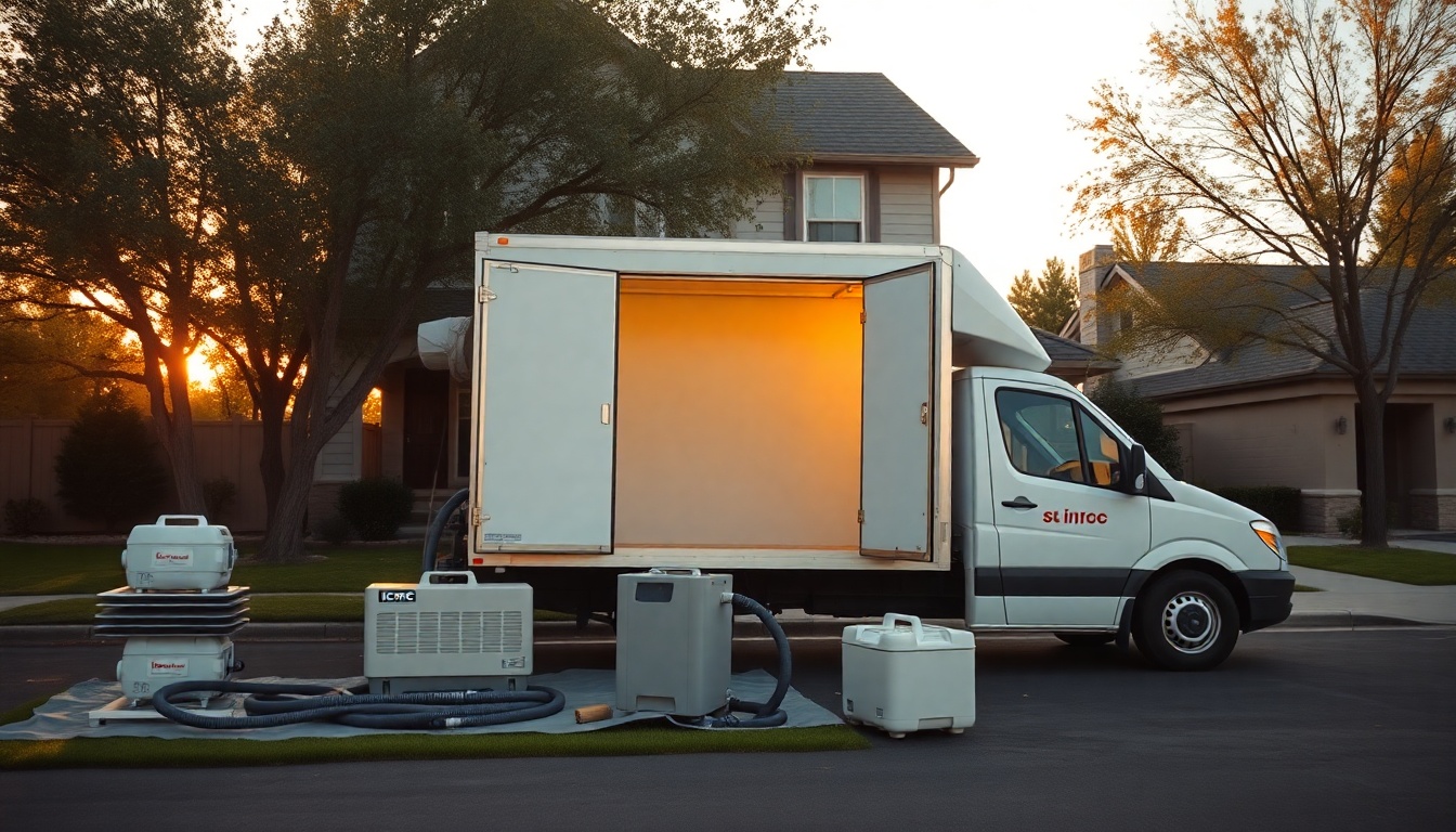 Restoration service operation in Utah at golden hour