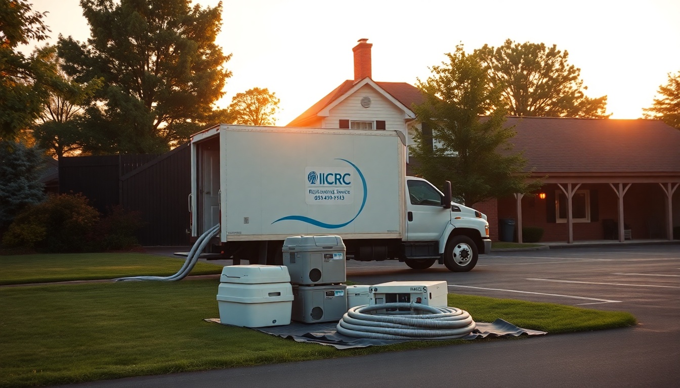 Restoration service operation in West Virginia at golden hour