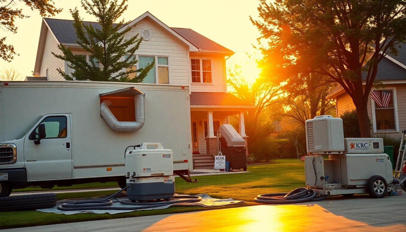 Restoration service workspace in Wyoming at golden hour