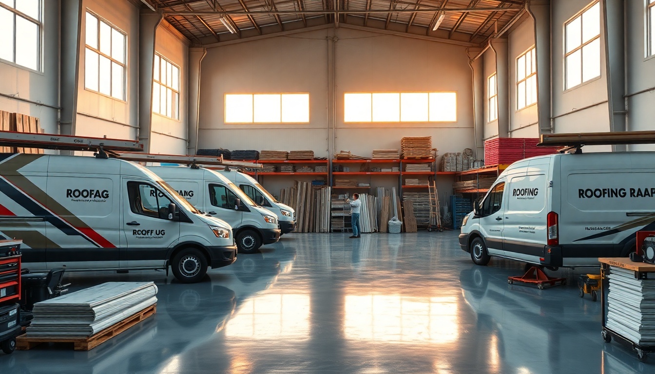 Roofing service workspace in Alaska at golden hour