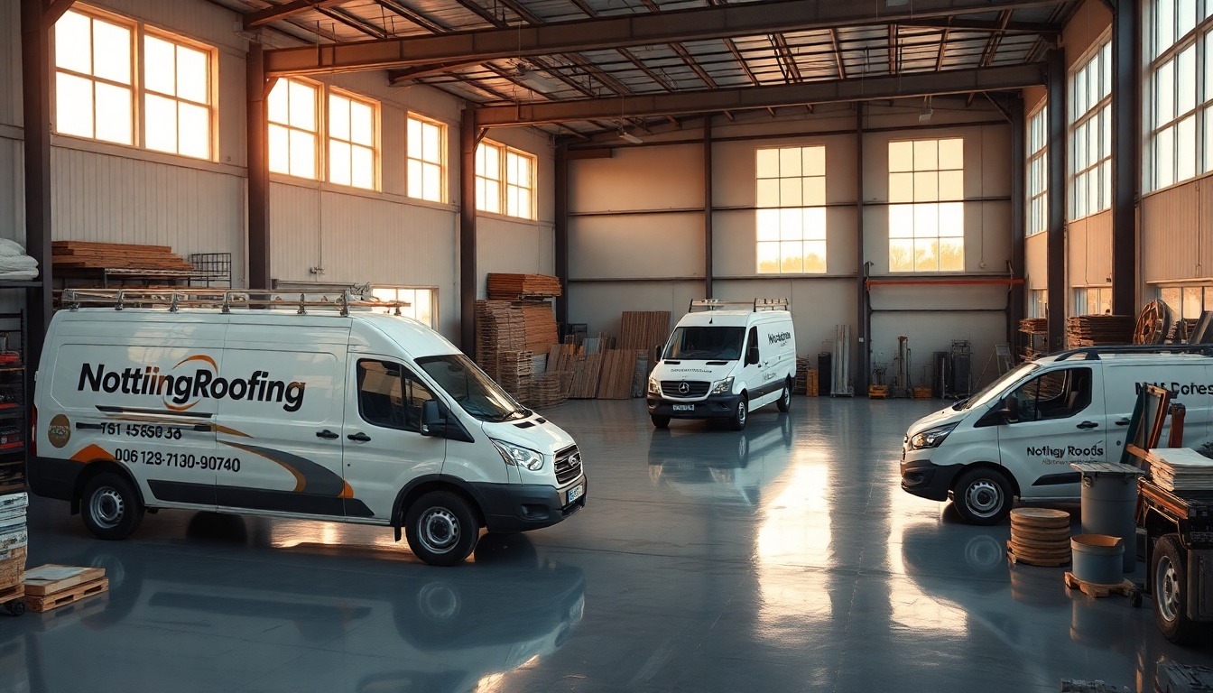 Roofing service workspace in Delaware at golden hour