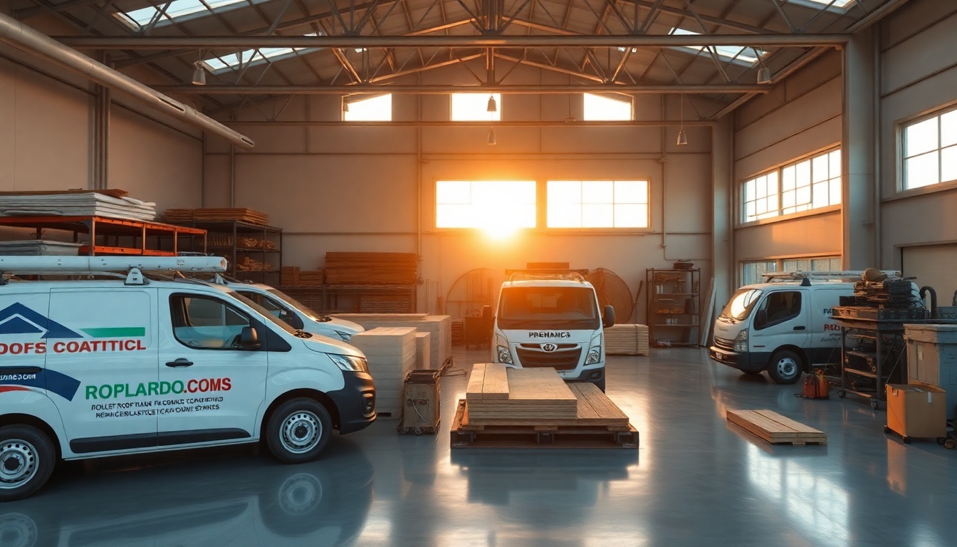 Roofing service workspace in Hawaii at golden hour