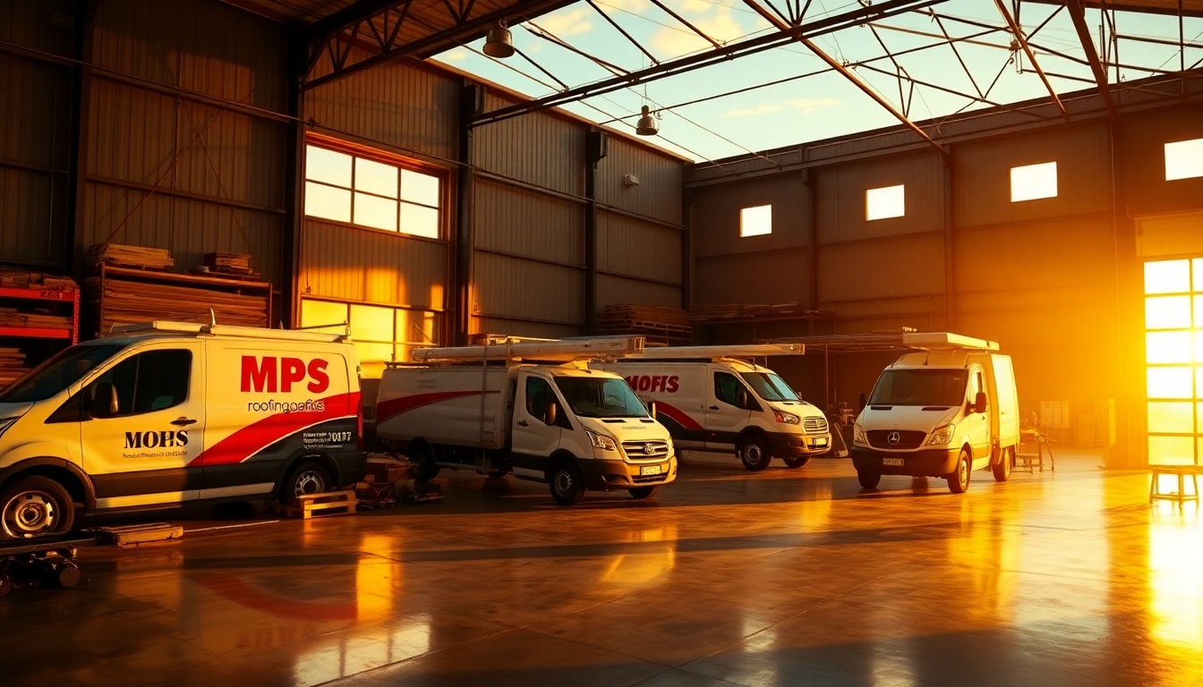 Roofing service workspace in Mississippi at golden hour