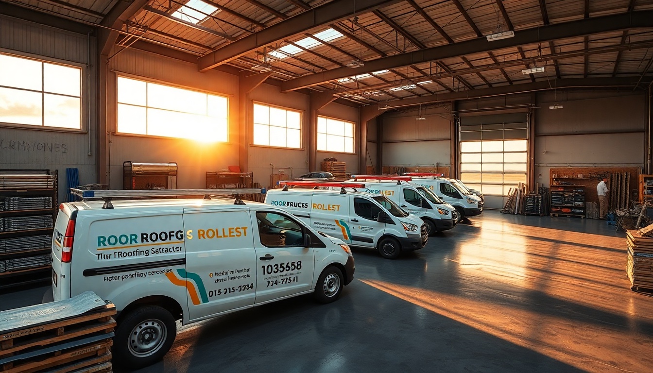 Roofing service workspace in New Mexico at golden hour