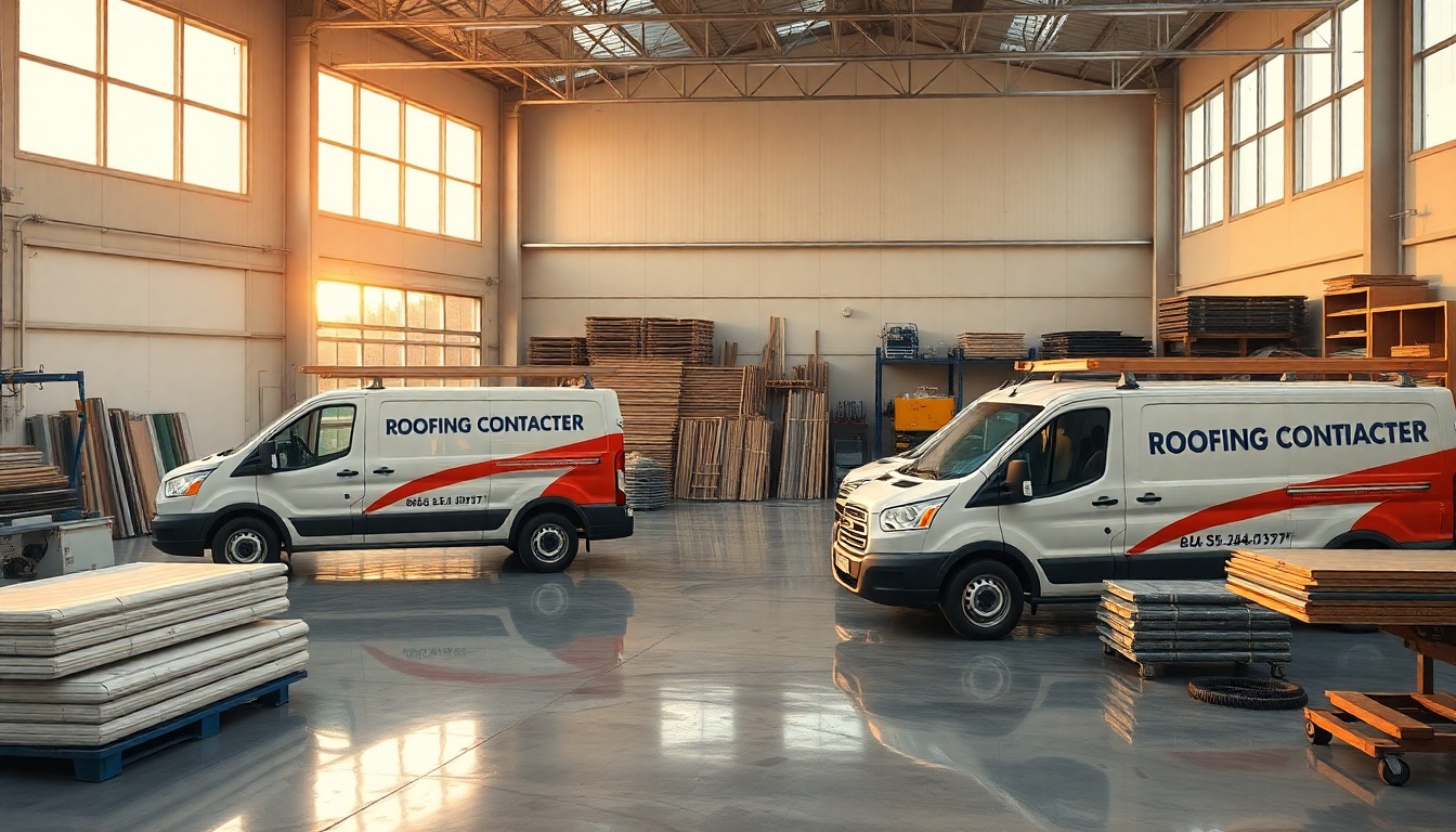 Roofing service workspace in South Carolina at golden hour