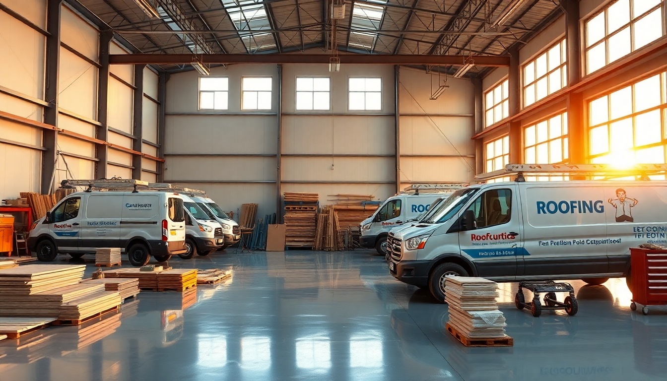 Roofing service workspace in West Virginia at golden hour
