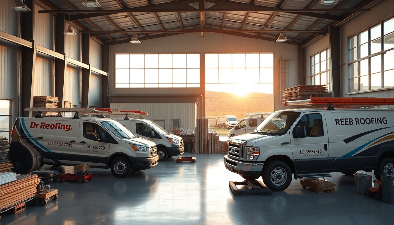Roofing service workspace in Wyoming at golden hour