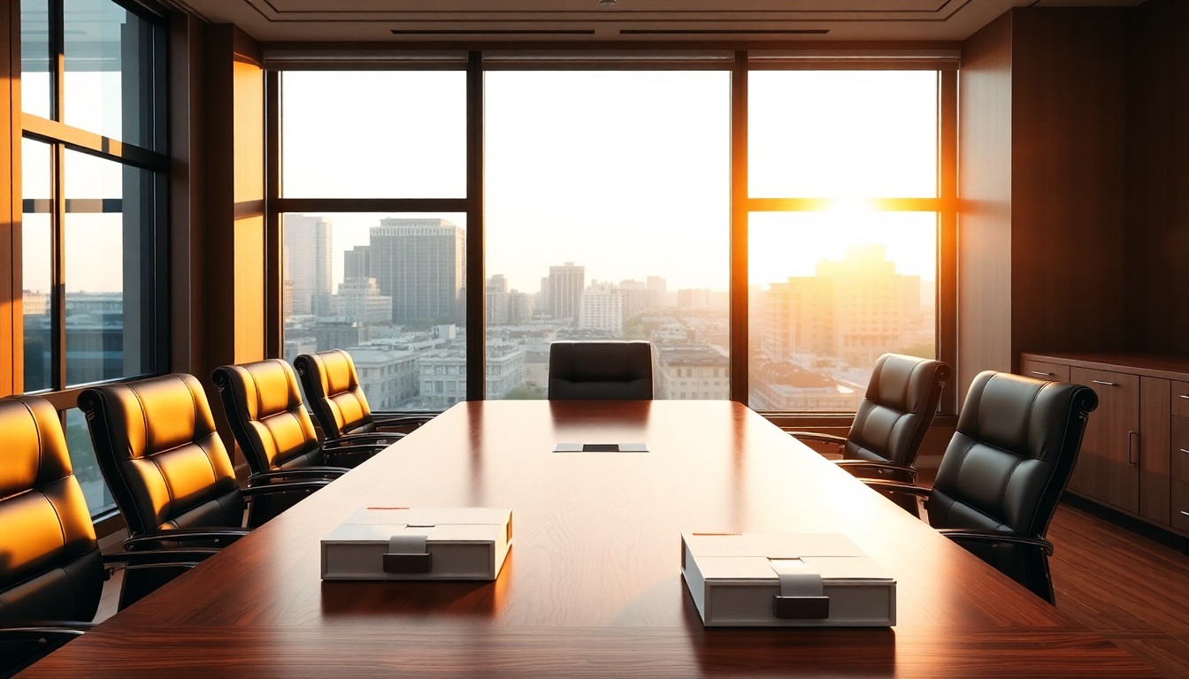 Secure conference room representing confidential sale to competitor