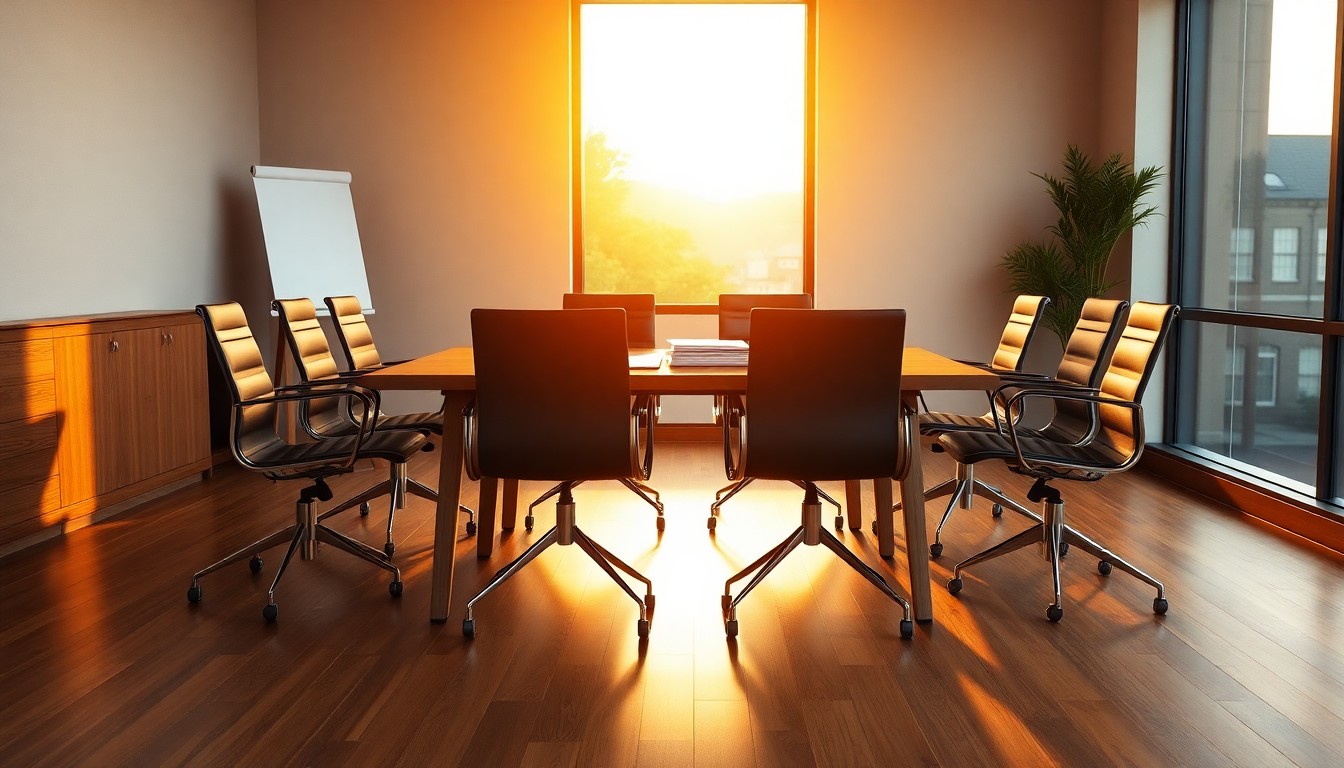 Conference room representing management buyout transition planning