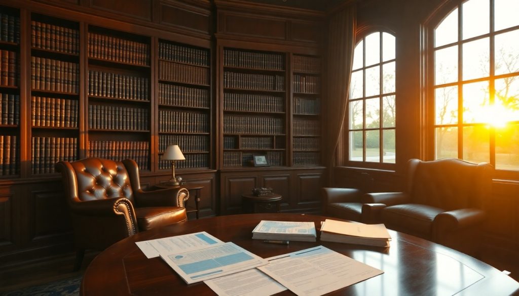 Estate planning library representing trust versus LLC ownership structure decision for business sale