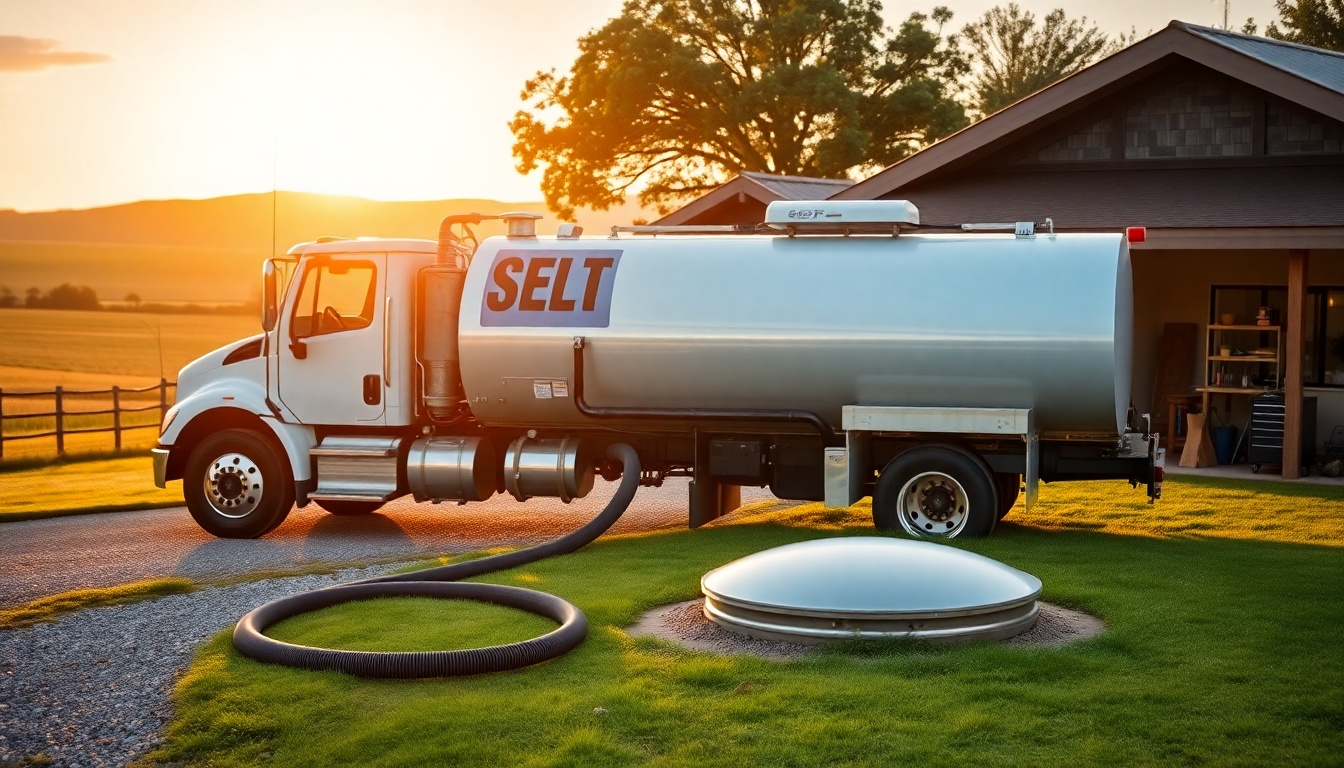 Septic service workspace in Hawaii at golden hour